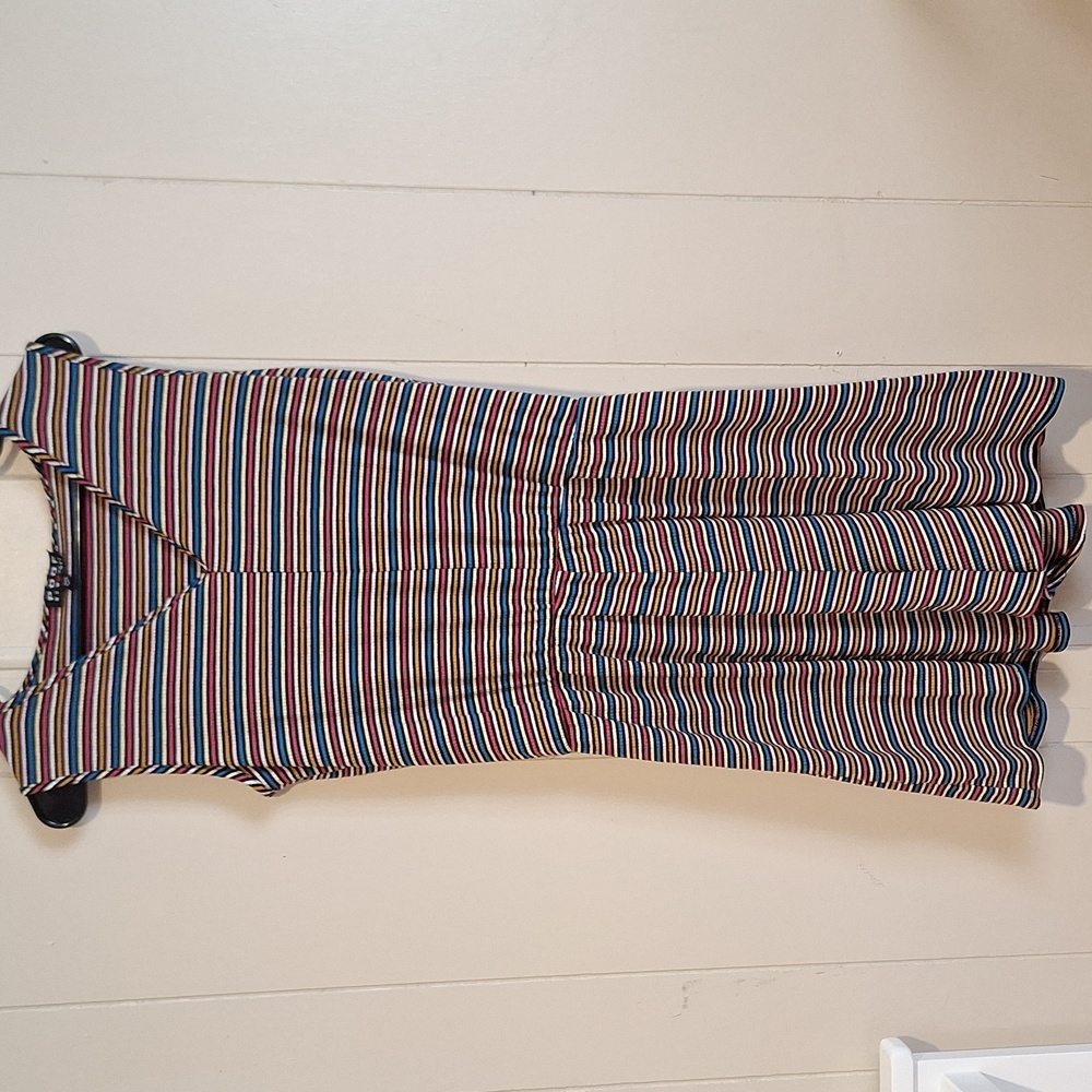 Poof! Women's Plus Size Romper Multi Color Striped Sleeveless V-Neck Size 1X
